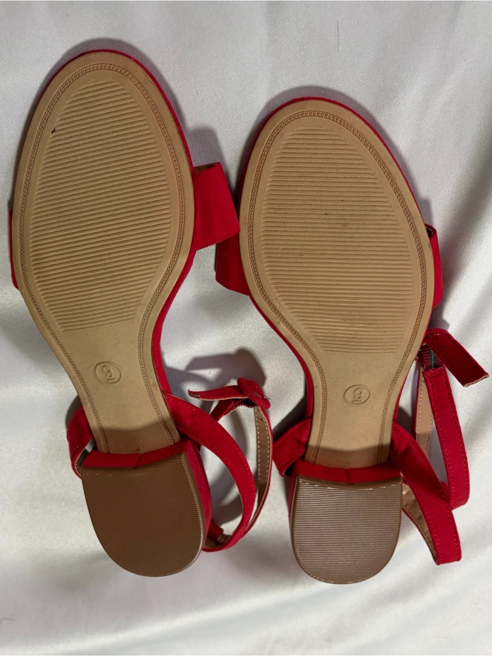 a new day Red Suede Ankle-Strap Low Block Heel Sandals - Picture 5 of 5